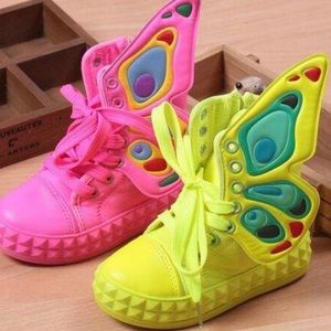 Neon Yellow Butterfly Sneakers